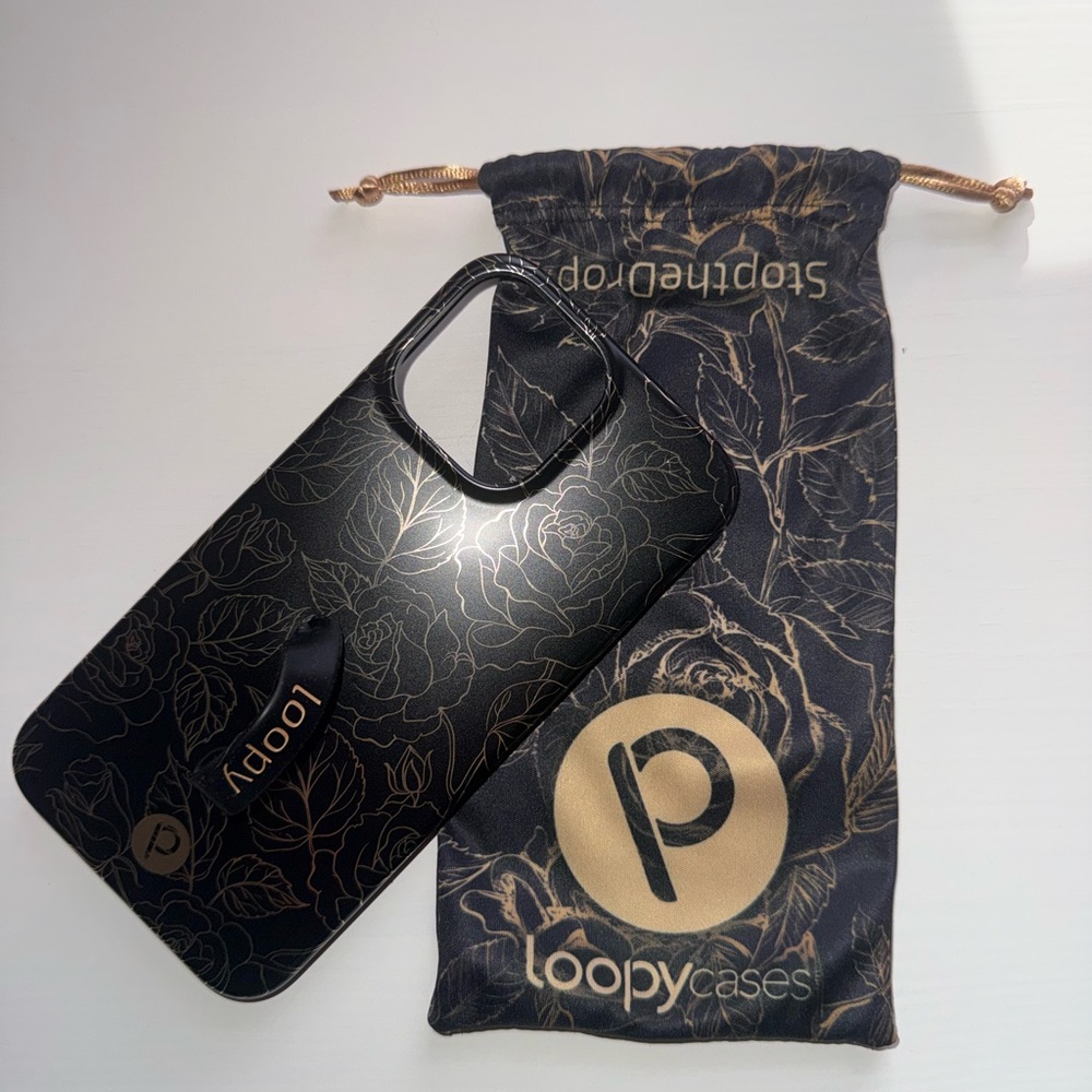 iPhone 13 Pro Max Loopy Black and Gold Phone Case